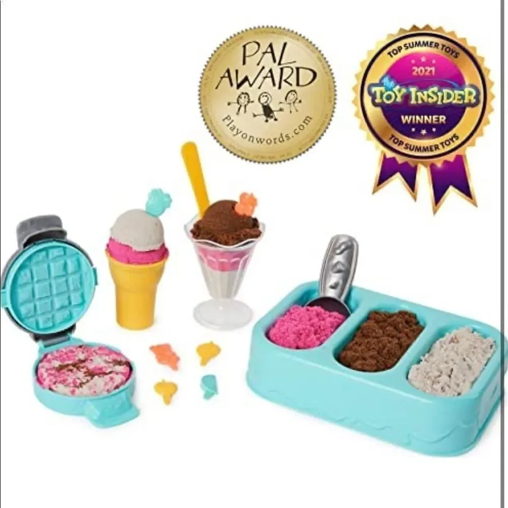 Kinetic Sand Scents Ice Cream Treats Playset Scented Sand and 6 Serving tools